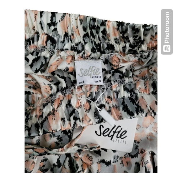 💕Selfie flounce pink leopard print ruffle hem skirt Size S - Picture 3 of 7